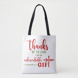 Bolso De Tela 2 Corintios 9:15 Gracias a la Escritura de Dios