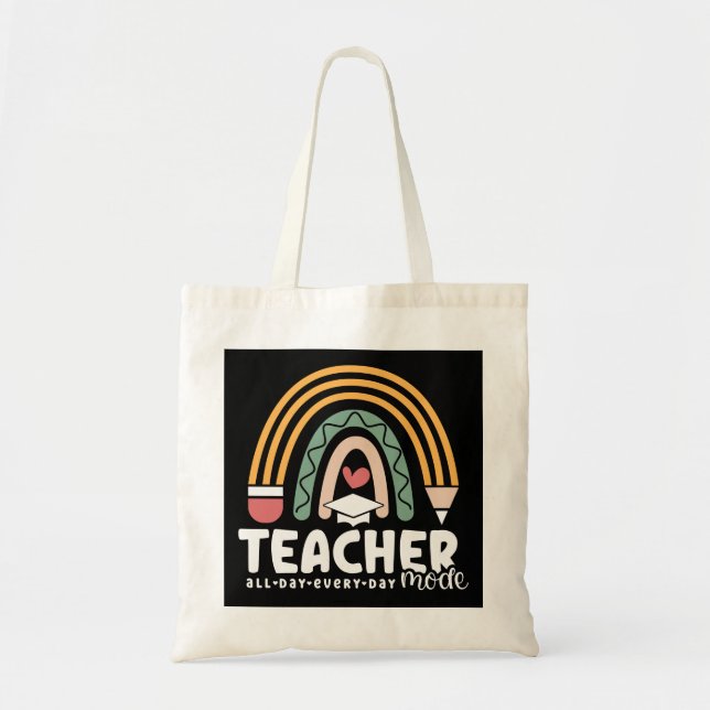 Bolso De Tela 2- Gracioso regalo docente en modo docente para pr (Frente)