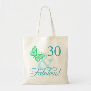 Bolso De Tela 30 Y Fabulosos Regalos De Cumpleaños (Aqua)