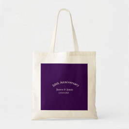 Bolso De Tela 30th wedding anniversary name date purple simple 