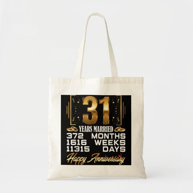 Bolso De Tela 31 años de matrimonio - Gracioso 31° aniversario B (Frente)