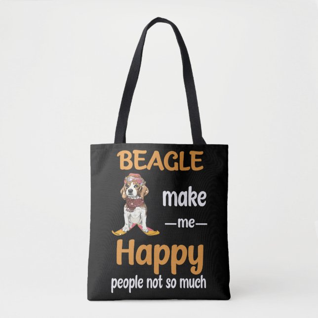 Bolso De Tela 32 Beagle Hazme Feliz (Anverso)