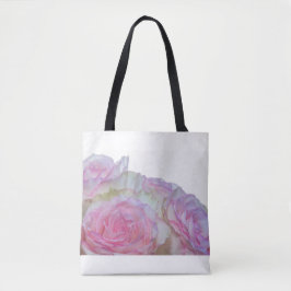 Bolso De Tela 3998-Rosas blancas y rosadas