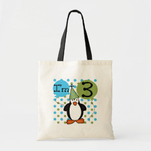 Bolso De Tela 3.ª camiseta y regalo de cumpleaños del pingüino