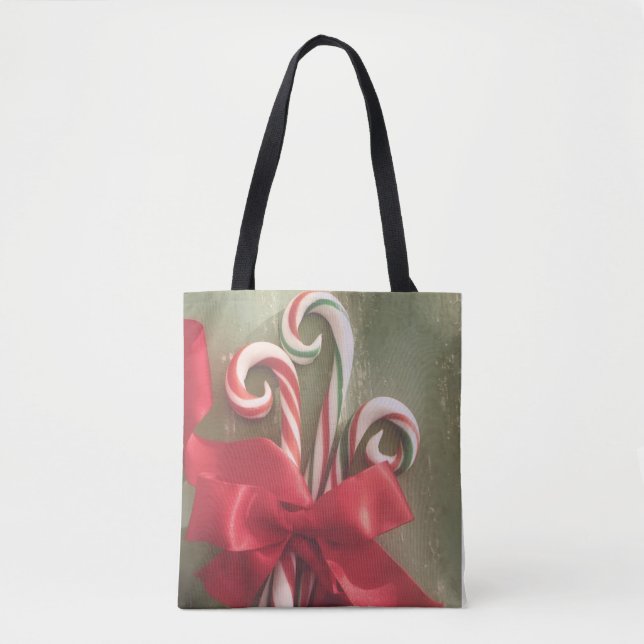 Bolso De Tela 3 Candy Canes Tote Bag (Anverso)