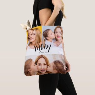 Bolso De Tela 3 Foto Año Personalizado Día de la Madre Mamá Est