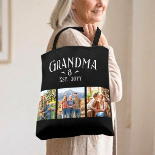 Bolso De Tela 3 Fotos Abuela Est Año Nombre Personalizado Número