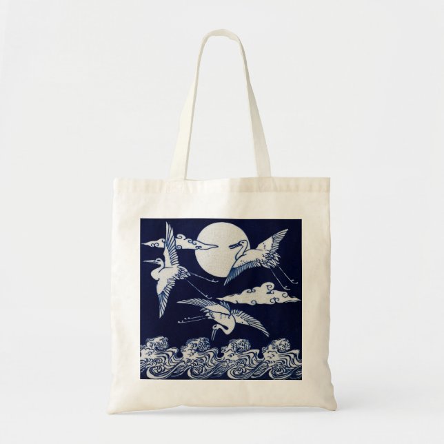 Bolso De Tela 3 grullas (Frente)