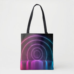 Bolso De Tela 3d anillo de líneas de brillo del portal de círcul