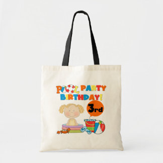 Bolso De Tela 3ro camisetas y regalos del cumpleaños de la fiest