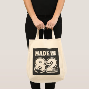 Bolso De Tela 40.º cumpleaños hecho en 82 tipografía negro