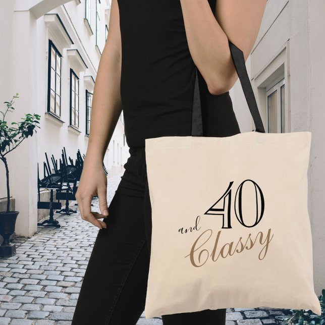 Bolso De Tela 40 años y elegante elegante Black Golden Script Cu (Subido por el creador)