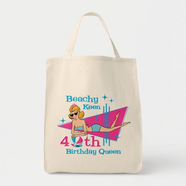 Bolso De Tela 40.o cumpleaños afilado con playas (Frente)