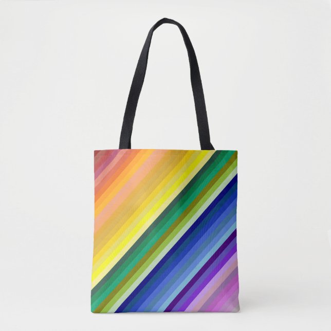 Bolso De Tela 42 Rayos Espectro Arcoiris (Anverso)
