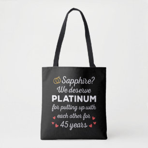 Bolso De Tela 45º Aniversario de Boda I - Pareja Divertida de Za