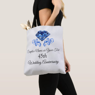 Bolso De Tela 45.o regalo personalizado del aniversario para la