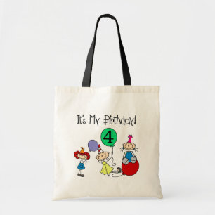 Bolso De Tela 4.º Palo Niños Fiestas Camisas de cumpleaños y reg