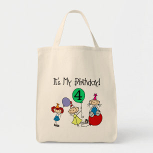 Bolso De Tela 4.º Palo Niños Fiestas Camisas de cumpleaños y reg
