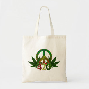 Bolso De Tela 4 20 Rasta Peace Weed