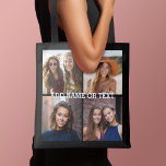 Bolso De Tela 4 Collage de fotos - RECOGE EL COLOR DE FONDO<br><div class="desc">Utiliza cuatro fotos cuadradas para crear un regalo único y personal. O puedes mantener al cachorro hipster y hacer un keepsake de moda. Si necesita ajustar las imágenes,  haga clic en la herramienta personalizar para realizar cambios.</div>