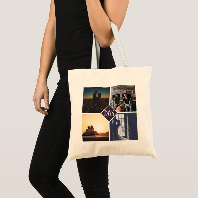 Bolso De Tela 4 Collage personalizado monogramado (Anverso (producto))