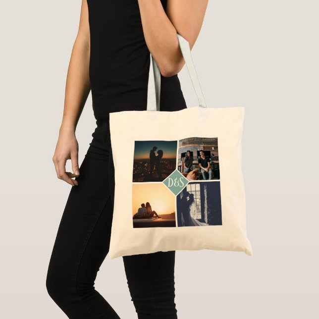 Bolso De Tela 4 Collage personalizado monogramado (Anverso (producto))