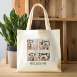 Bolso De Tela 4 Collages de fotos Minimalistas - El mejor año de<br><div class="desc">Puedes usar fotos de Instagram para este diseño. Utilice 4 imágenes cuadradas para crear un regalo único y personal. O puedes mantener al cachorro hipster y hacer un keepsake de moda. Si necesita ajustar las imágenes,  haga clic en la herramienta personalizar para realizar cambios.</div>