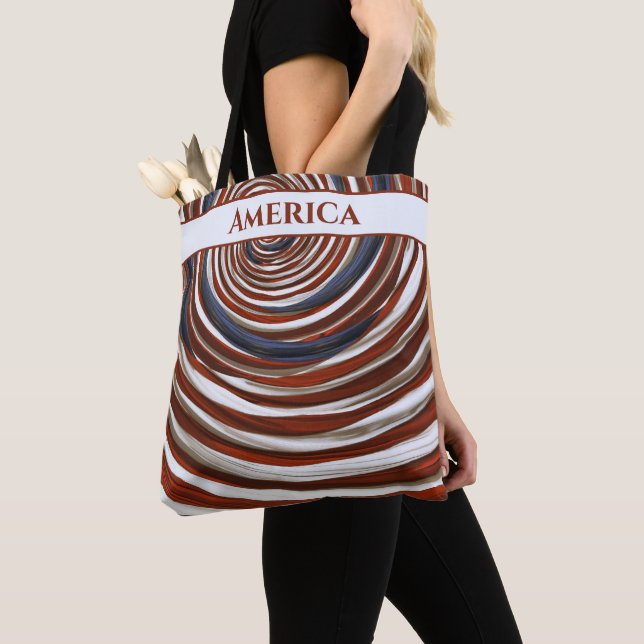 Bolso De Tela 4 de julio Bandera estadounidense rapada Azul Blan (Detalle)