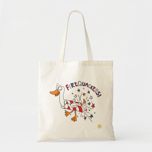 Bolso De Tela 4 de julio Divertidos niños de pato (Frente)