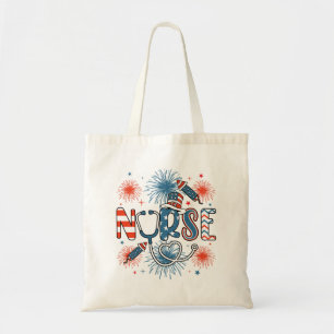 Bolso De Tela 4 De Julio Enfermera Patriótica