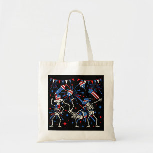 Bolso De Tela 4 De Julio Esqueletos De Baile