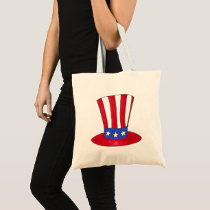 Bolso De Tela 4 de julio Tote de Sombrero Sam, tío patriótico de