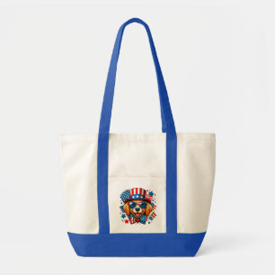 Bolso De Tela 4 de julio USA Patriótico Perro Día de la Independ
