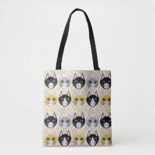 Bolso De Tela 4 gatos, Herringbone Beige