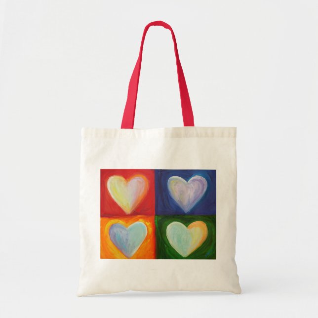 Bolso De Tela 4 Love Hearts Art Inspirador Tote Bag (Frente)