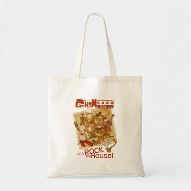 Bolso De Tela 4 pequeños monstruos - oscilemos la casa (Frente)