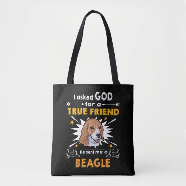 Bolso De Tela 4 Preguntó Dios Verdadero Amigo A Beagle (Anverso)