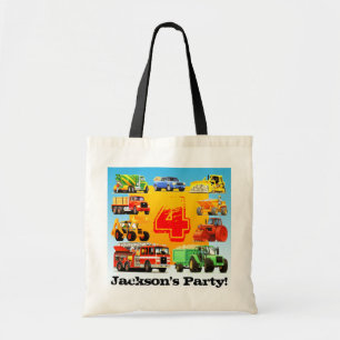 Bolso De Tela 4ta fiesta de cumpleaños de los camiones grandes