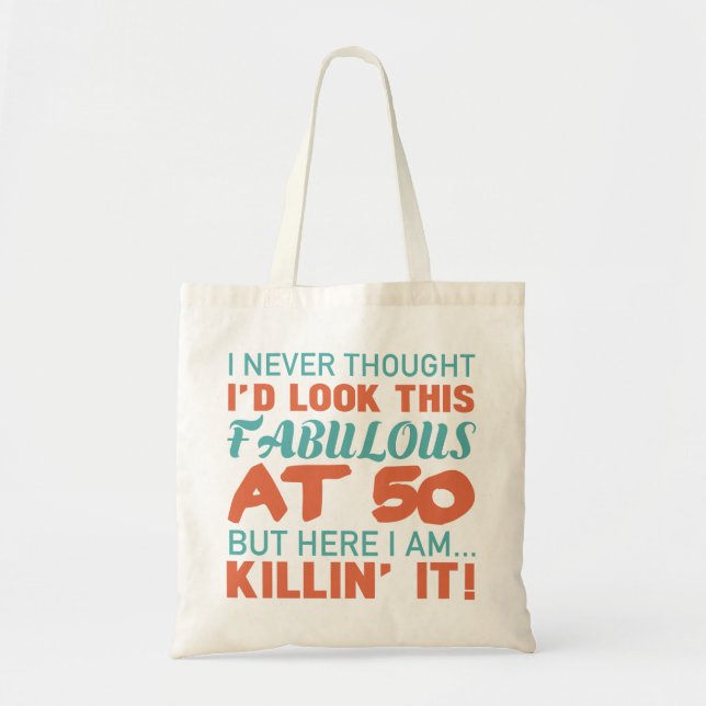 Bolso De Tela 50.º Cumpleaños Para Mujeres Fabulosas (Frente)
