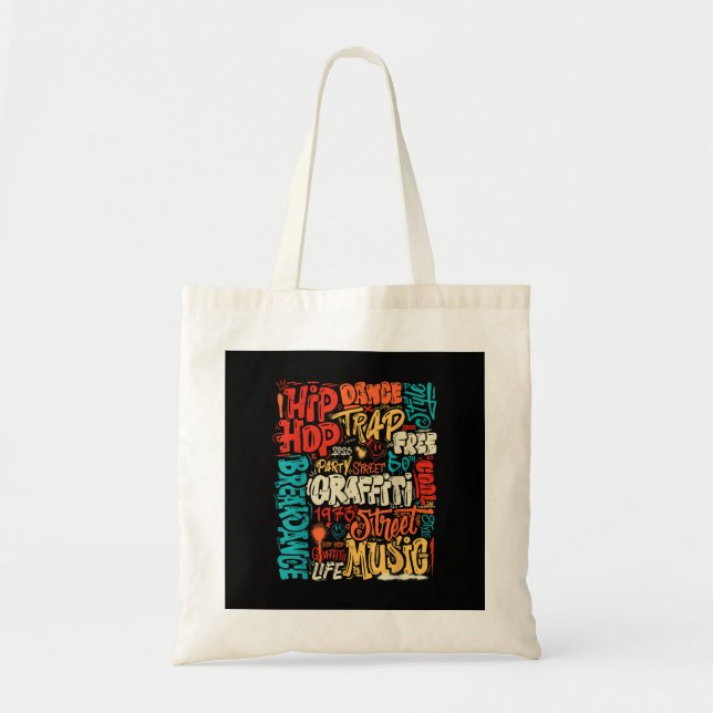 Bolso De Tela 50.º Graffiti De Música Y Hip-hop Cassette Vintage (Frente)