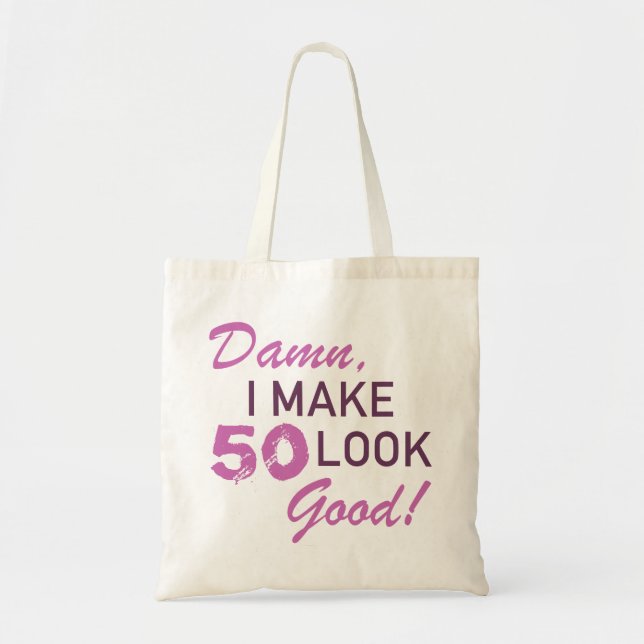 Bolso De Tela 50.º humor de cumpleaños (Frente)