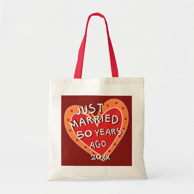 Bolso De Tela 50° aniversario o cualquier regalo romántico graci (Frente)