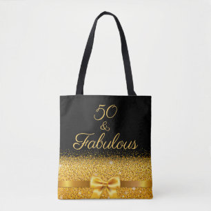 Bolso De Tela 50 fabulosos brillantes de arco dorado negro brill