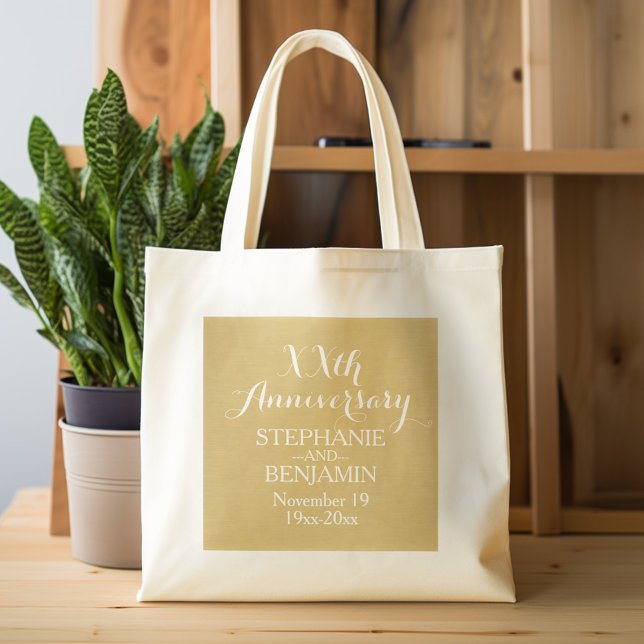 Bolso De Tela 50° u otro aniversario Boda personalizado (Personalized Tote Bag - Wedding Anniversary)