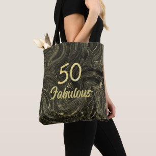 Bolso De Tela 50 y fabulosa fiesta de cumpleaños 50 Black and Go