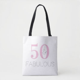 Bolso De Tela 50 y fabulosa tipografía cumpleaños rosado