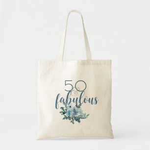 Bolso De Tela 50 y Fabuloso Blue Floral Elegante acuarela