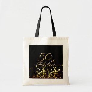 Bolso De Tela 50 y fabuloso cumpleaños negro y oro