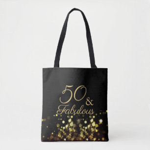 Bolso De Tela 50 y fabuloso cumpleaños negro y oro