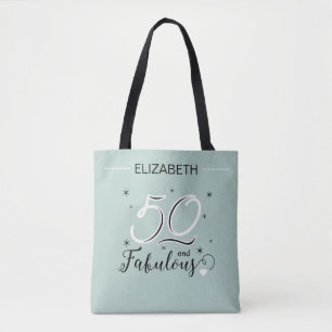Bolso De Tela 50 y fabuloso cumpleaños nombre personalizado mode